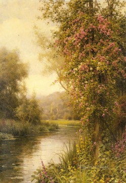 Una vid en flor a lo largo de un arroyo sinuoso Louis Aston Knight Pinturas al óleo